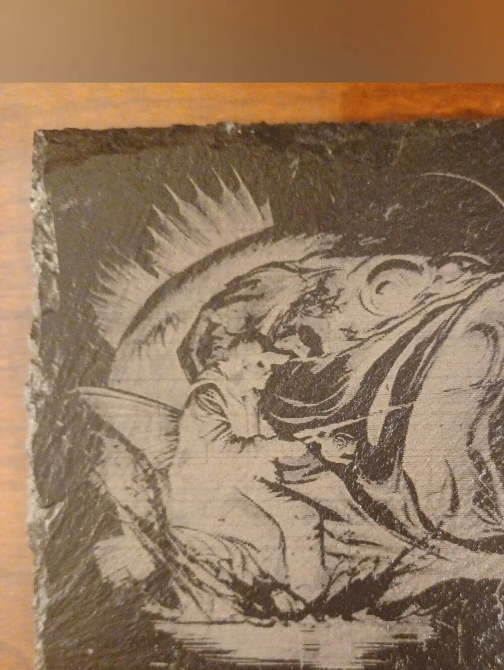 Black and Gray Fish Slate Coaster